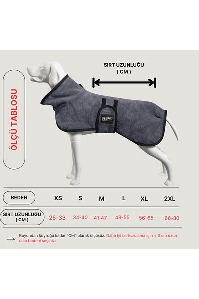 oyapet 3-Piece Dog Drying Set Microperformance® Bathrobe Towel Paw Gloves Super Water Absorbent Full Set