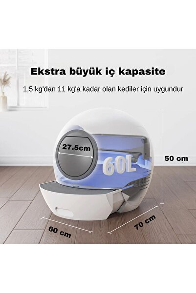 justie pet ELS PET Smart Pro Akıllı Full Otomatik Kedi Tuvaleti, App Kontrol, UV Temizleme