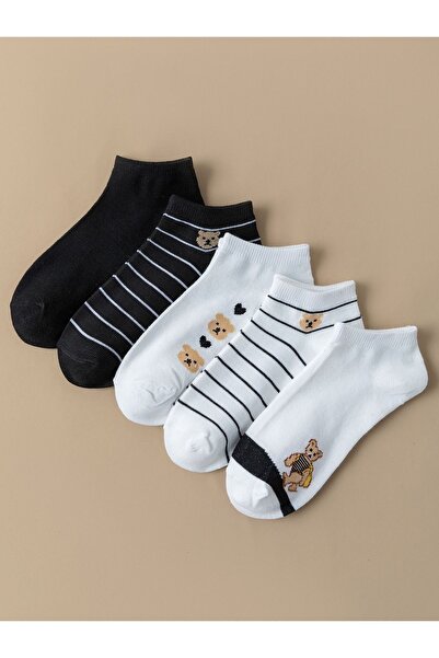 Black Arden Socks Karışık Desenli Patik Çorap 5 çift