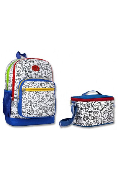 ÜMİT ÇANTA Ümit Bag Paintable School Bag and Lunch Bag Set