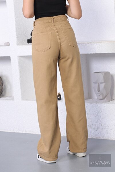 SHEVEGA Mink High Waist Boyfriend Wide Leg Loose Wide Leg Trousers