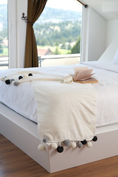 cakka Wellsoft Pompom Scarf/shawl/scarf/bed Runner