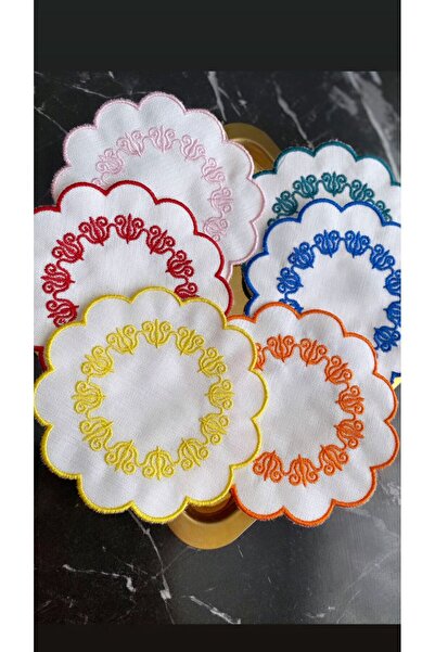 BÜŞRA 6-Piece Coffee Side Presentation Pecete Set