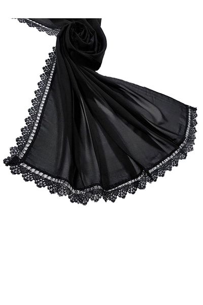 mim eşarp Enba Chiffon 60x150 cm 2 Pieces Embroidered Shawl for Prayer and Mawlid - Single Price