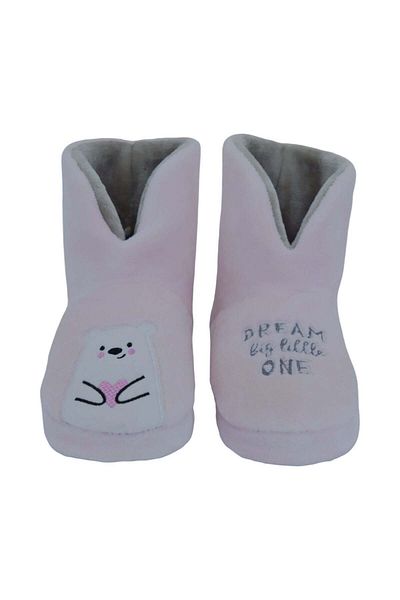 Chirpy Beea - Pink Women's Slippers with Teddy Bear