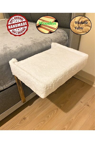KEDİ Light Grey Welsoft Cat Bed - Bed Frame, 55X40X50