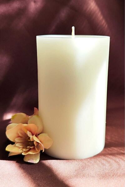 Nil Mum Büyük Beyaz Kütük Mum |süper Blok 550 Gr.|