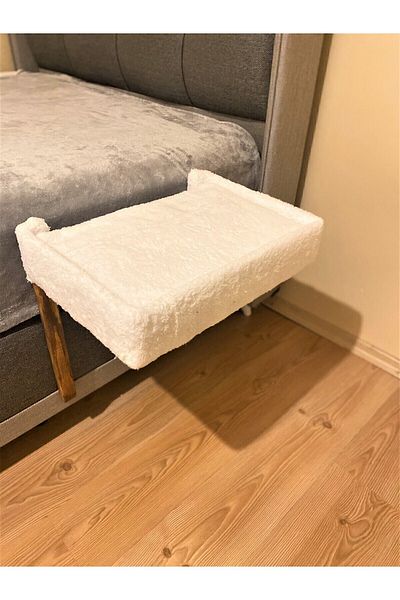 KEDİ Light Grey Welsoft Cat Bed - Bed Frame, 55X40X50