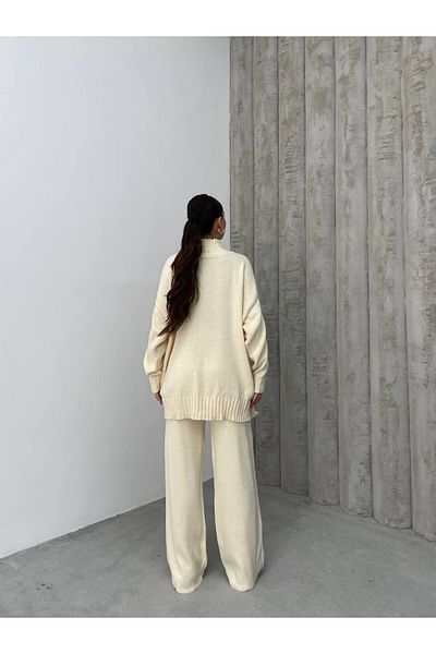 Bak'ap Premium Stand Collar Long Sweater and Trousers Set - Washable