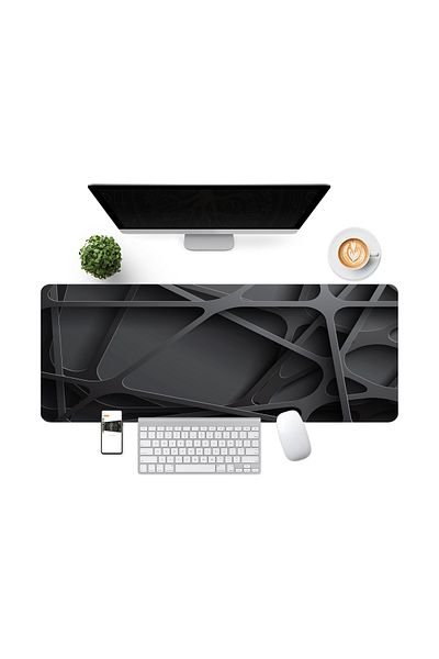 AsMat Paw Gray 3D Picture XXL 90*40 cm Comfortable Work and Gaming Keyboard Mausepad