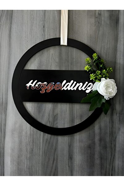 VEFART Siyah Hoşgeldiniz Kapı Süsü