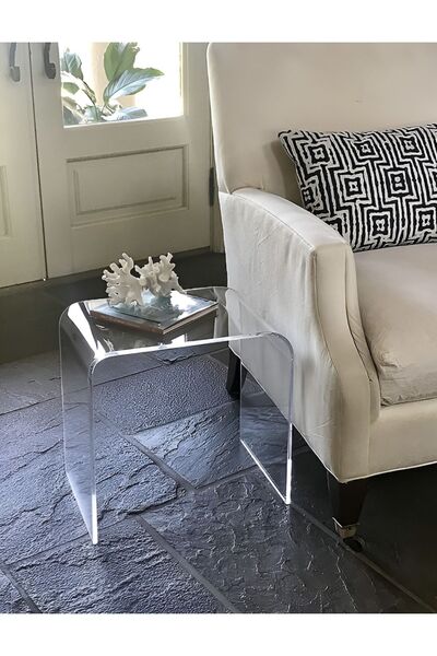 maruf pleksi Şeffaf Pleksi Orta Sehpa Tekli Zigon Sehpa