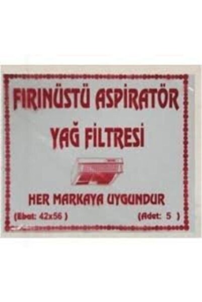 Fırıncım Fırınüstü Kağıt Aspiratör Yağ Filtresi Bez 5 Adet