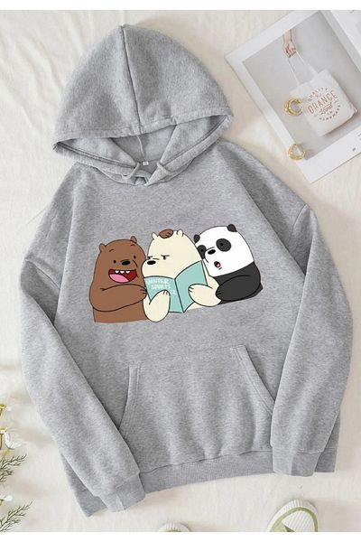 MAD COLLECTİON ΑΡΚΟΥΔΑ ΑΝΑΓΝΩΣΤΗΣ ΒΙΒΛΙΟΥ ΤΥΠΩΜΕΝΟ ΦΟΥΤΕΡ UNISEX ΜΕ κουκούλα