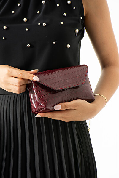 İAMBTŞY Kadınlar için Moda Mini Altın Timsah Desenli Çapraz Çanta, Retro ve Ç...