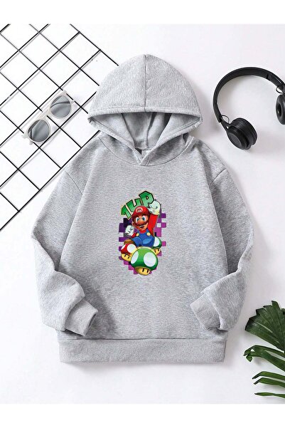 YUNAYT Παιδική μπλούζα με κουκούλα με στάμπα