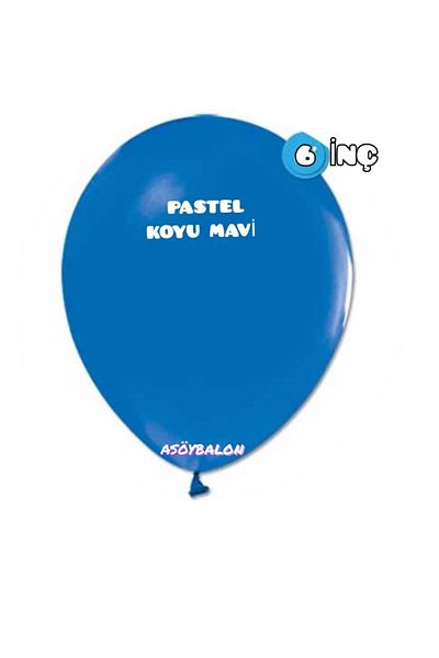 asöy Dark Blue Pastel Balloon - 5 Inch, 10 Pieces, Small Size - 12 cm Mini, Colorful Party Balloon