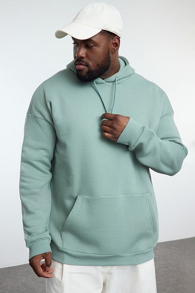 Trendyol Collection Reflector Printed - Hooded Oversize Fleece Sweatshirt Tmnaw24Ao00029