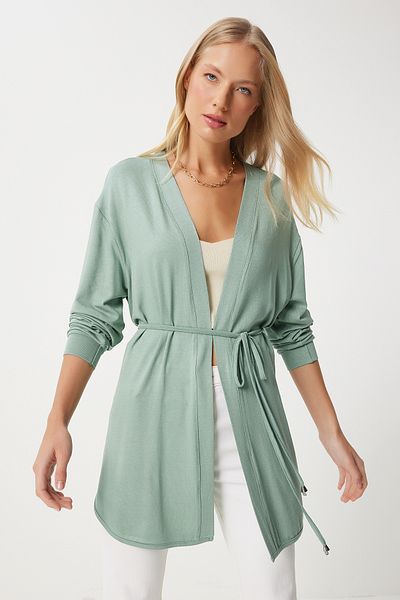 Happiness İstanbul Grüne Strickjacke für Damen – EN00620