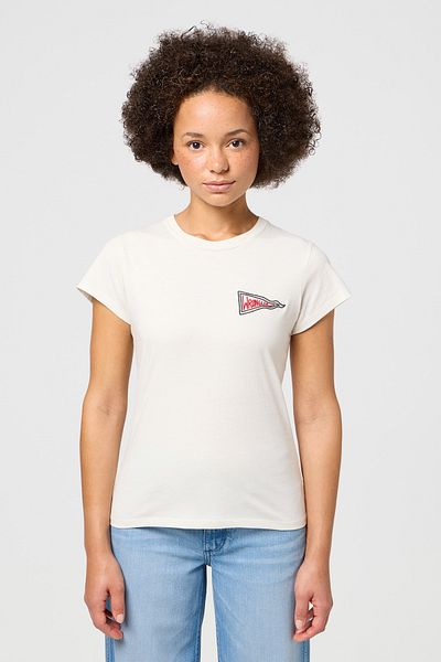 WRANGLER Vintage fehér SHRUNKEN BAND TEE