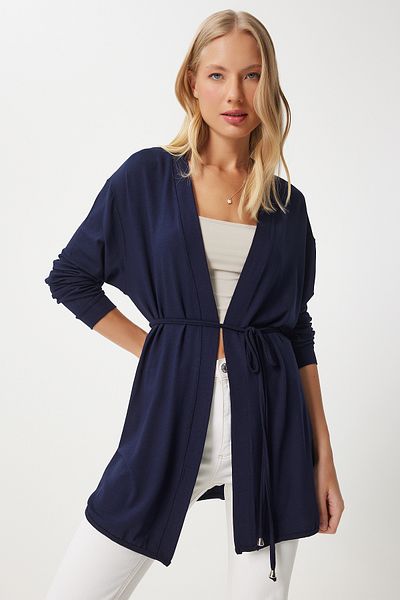 Happiness İstanbul Navy Blue Women's Knitwear Seasonal Cardigan - En00620