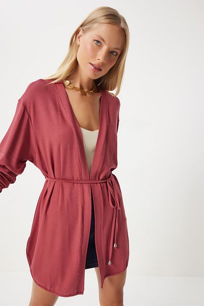 Happiness İstanbul Pink Women's Knitwear Seasonal Cardigan - En00620