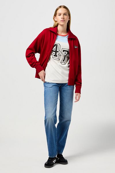 WRANGLER Červená mikina na zip