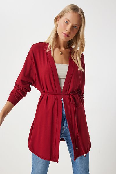 Happiness İstanbul Rote Damen-Strickjacke für die Saison – EN00620