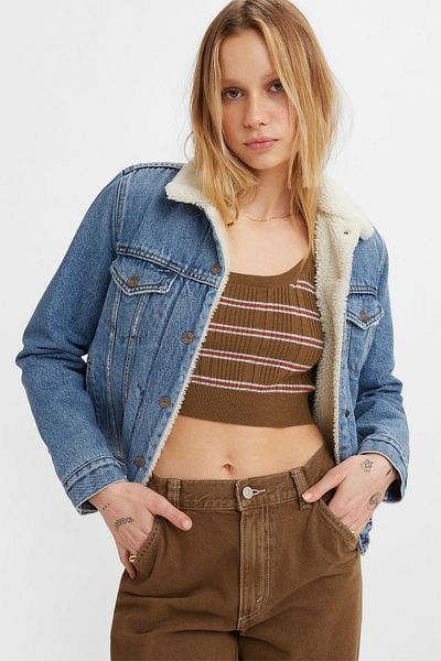 Levi's Modré Jeans Péřová Bunda Pro ženy A Dívky