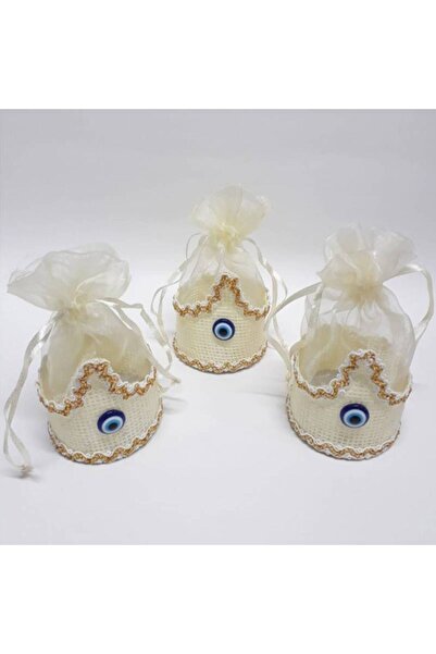 tüfekçioğlu KS Gold Renk Nazar Boncuklu Sünnet Şapkalı Kese 12 Adet