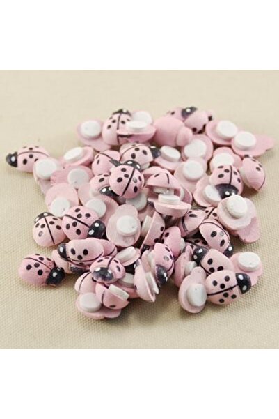 Pembe Yapışkanlı Mini Uğur Böceği  100'lü Paket