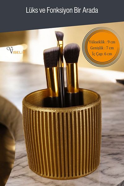 Viselia Χρυσό Χρώμα Μακιγιάζ Organizer - Πινέλο και Organizer Μοντέλο 1