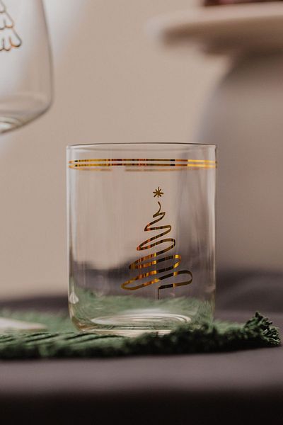 Rakle New Year - Set of 4 Christmas Tree Water Glasses 350 Cc