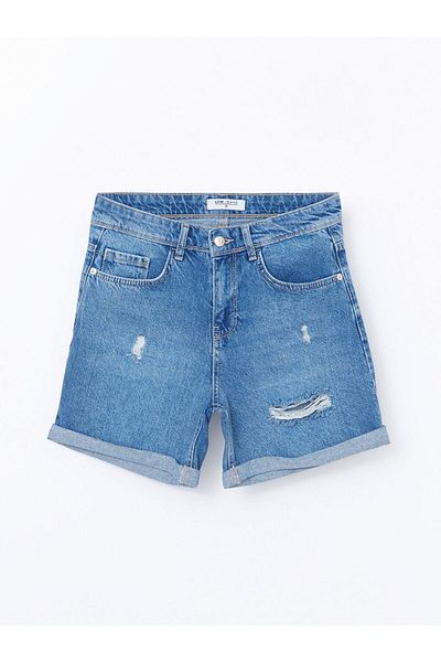 LC Waikiki Pantaloni scurti de damă Boyfriend Fit cu detaliu rupt