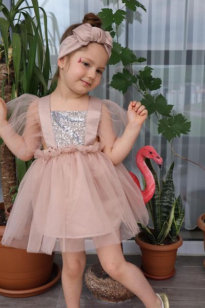 Süslüm Kids Milk Coffee Girl Παιδικό Σατέν Βραδινό Φόρεμα Κορίτσια Παιδικό πάρτι γενεθλίων Celebrate Outfit