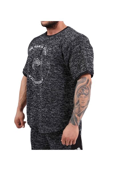 Big Sam Oversize Training Gym T-shirt Silver Rag Top