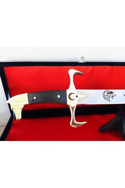 KILIÇ Hediyelik 100cm Ay Yıldız Kurt Başı Göktürk Kılıcı