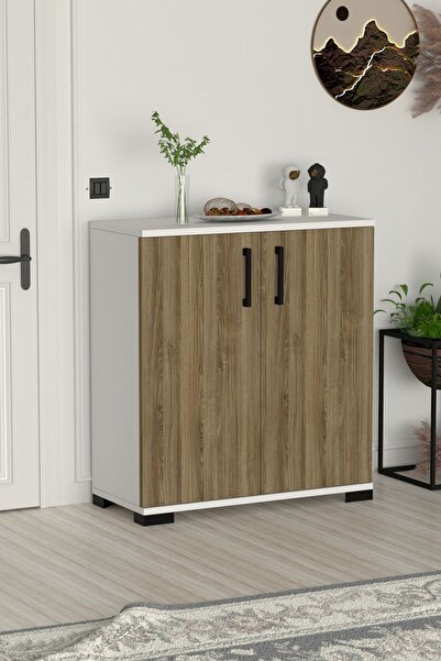 Moonlife Athena Çok Amaçlı 2 Kapaklı ,Kahve Köşesi,Mutfak,Banyo, Kiler Dolabı Meşe