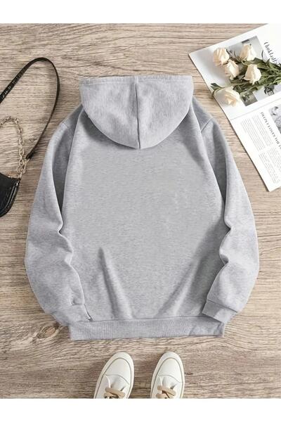 NO 601 Gray Unisex "Do What Makes You Happy" Printed Sweatshirt