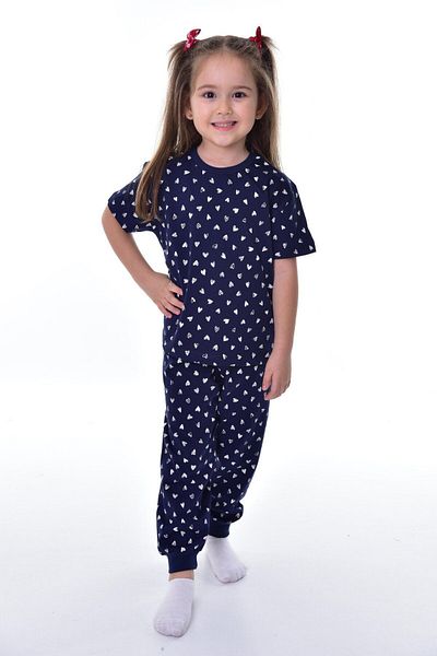 bunny hopp Set de pijamale pentru fete, 100% bumbac, din jerseu unic, din bumbac pieptănat, cu mânecă scurtă (3,4,5,6,7,8,9,10,11,12 ANI)