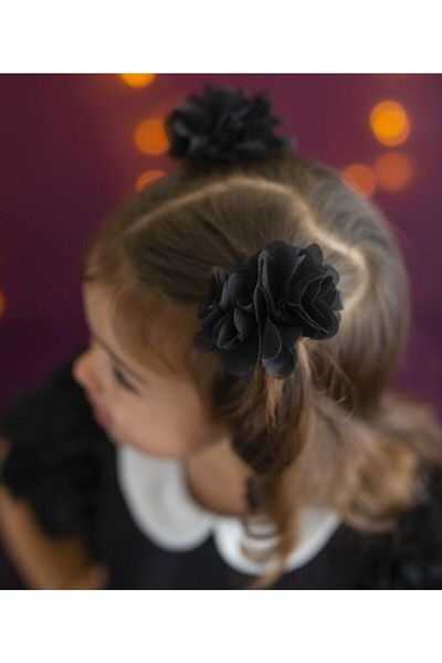PixyLove Girl's Black 2-Piece Clip Frida Buckle