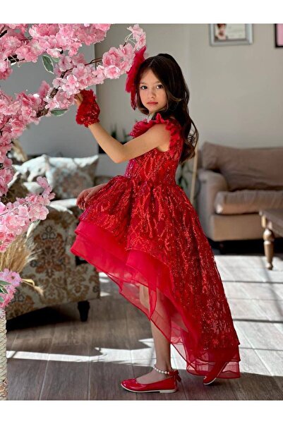 nisaykids KIZ ÇOCUK ÖNÜ KISA ARKASI UZUN ABİYE VE TOKA TAKIM