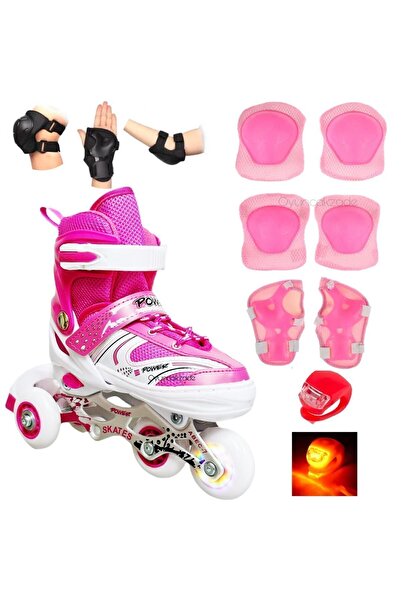 Depomiks Avm Skate Adjustable 2+1 Lighted Metal Body Practice Skate with Bag + Knee Pad Gift + Single LED Gift