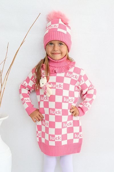 Sevimli Girl's Knitwear Sweater with Beret and Neck Collar - Set of 3