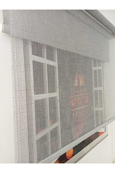 BULUT Çift Mekanizmalı Gri Mat Stor Gri Tül Aliminyüm Boru Ve Kasa