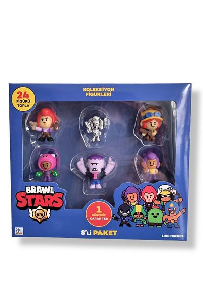 BRAWL STARS Set of 8 Brawls Star Figures - Model 3 - (Amber + Crow)