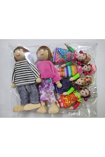 Yaho 6'lı Ahşap Kukla Aile Seti