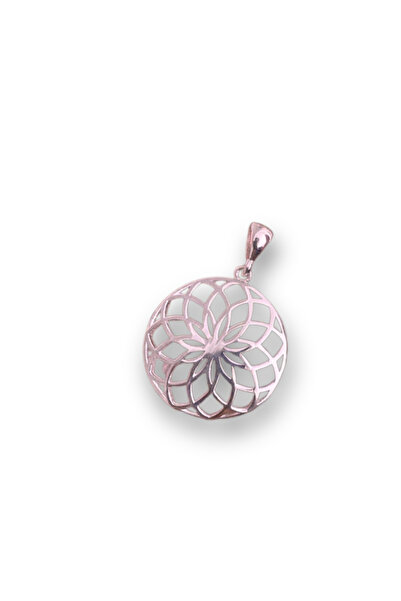 BerCio Store 925 Ayar Gümüş Yaşam Çiçeği Kolye Ucu Rose