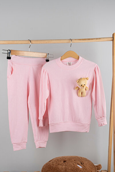 MAİBELLA Girl's Double Pajama Set with Pink Toy |   Cute and Comfortable Chil...