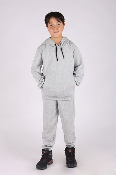 BUSEYİZ kangaroo-pocket hooded 2ip boy bottom-top tracksuit set